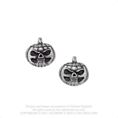 Alchemy England Pumpkin Skull Studs