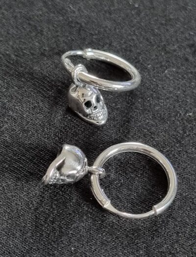 Skull Sterling Silver Hoop Earrings