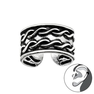 Rope - 925 Sterling Silver Ear Cuffs MS41708