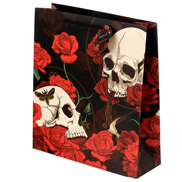 Skulls & Roses Red Rose Giftbag Extra Large