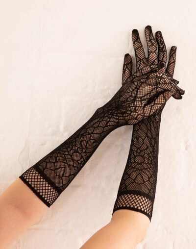 Crochet Net Gloves-Pamela Mann