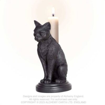 Faust's Familiar Cat Candlestick Alchemy England