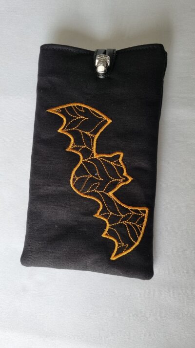 Extra Large Orange Bat Glasses Case Handmade