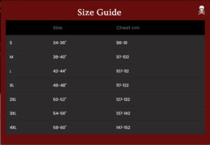 Hoody Size Chart Spiral Direct