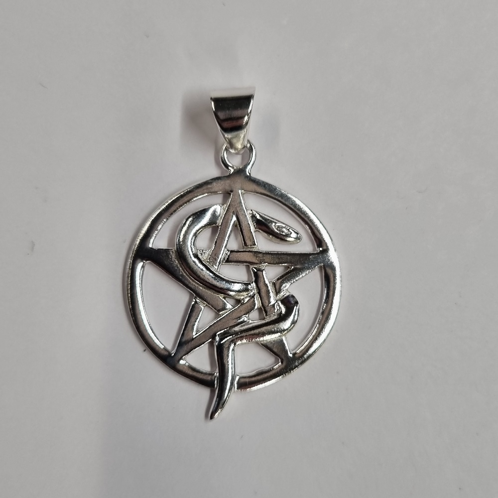 Snake Pentagram Pendant Sterling Silver