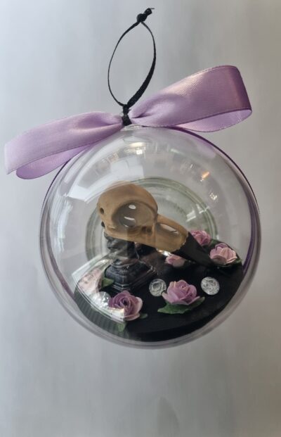 Handmade Crow Skull Bauble Purple