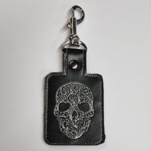 Embroidered Skull Bag Charm