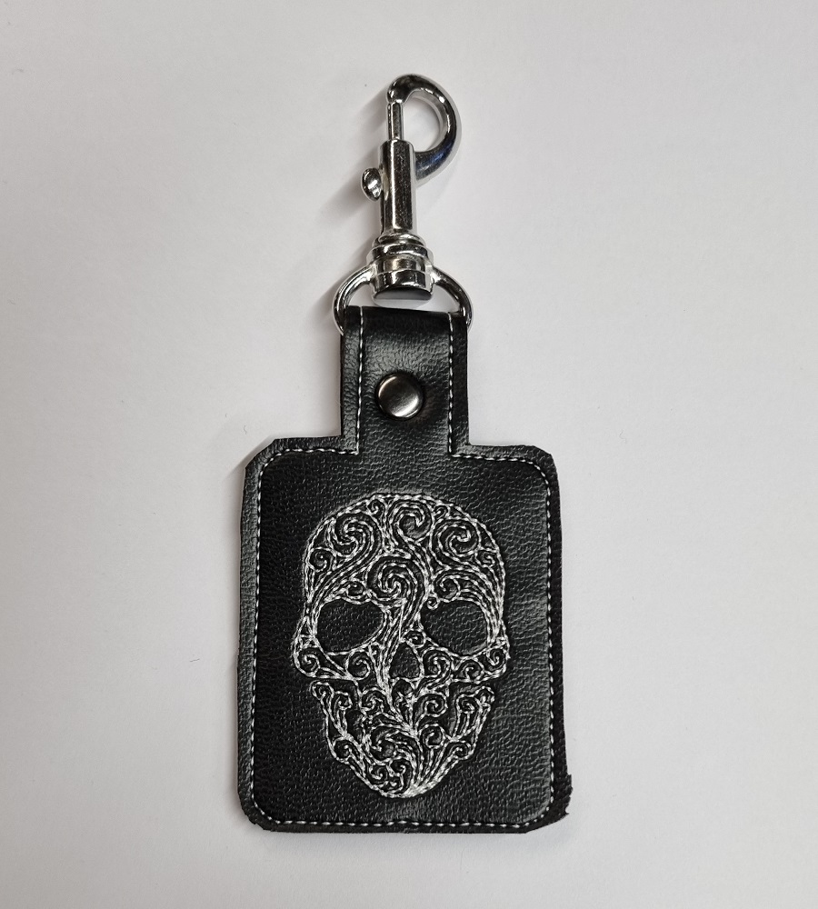 Embroidered Skull Bag Charm