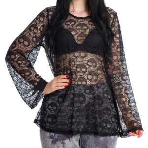 Lace Skull Top Banned Apparel