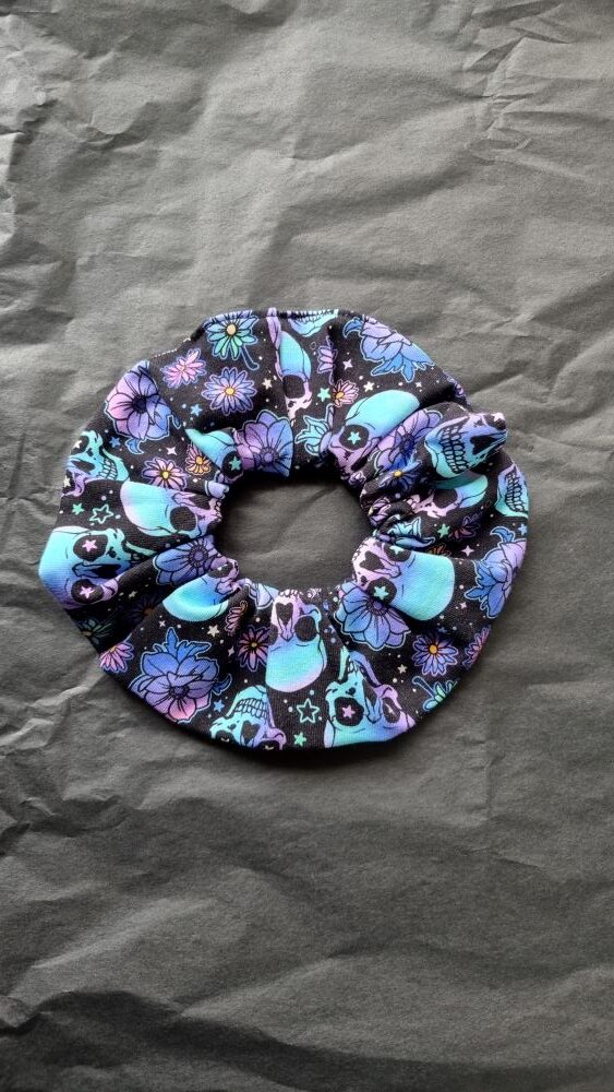 Multi Coloured Skull Handmade Scrunchie