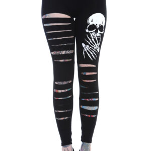 Slashed Skull Leggings Banned Apparel