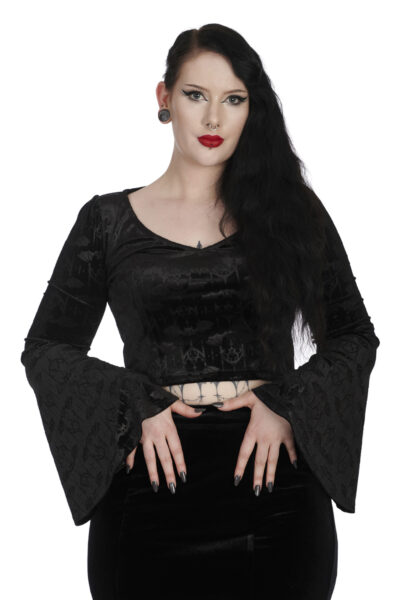 Voodoo Lady Gothic Bat Top Banned Apparel TP10660